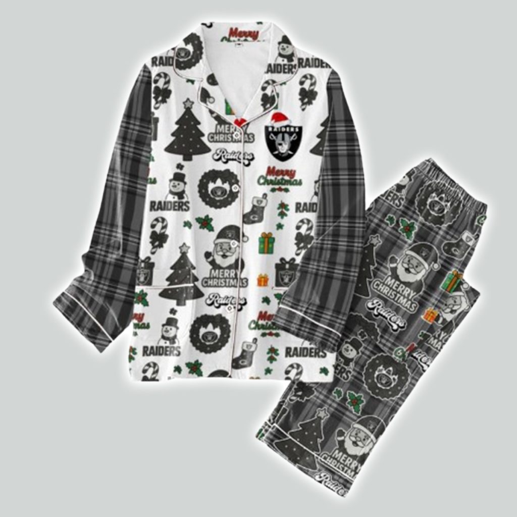 Raiders Football Christmas Pajamas Set