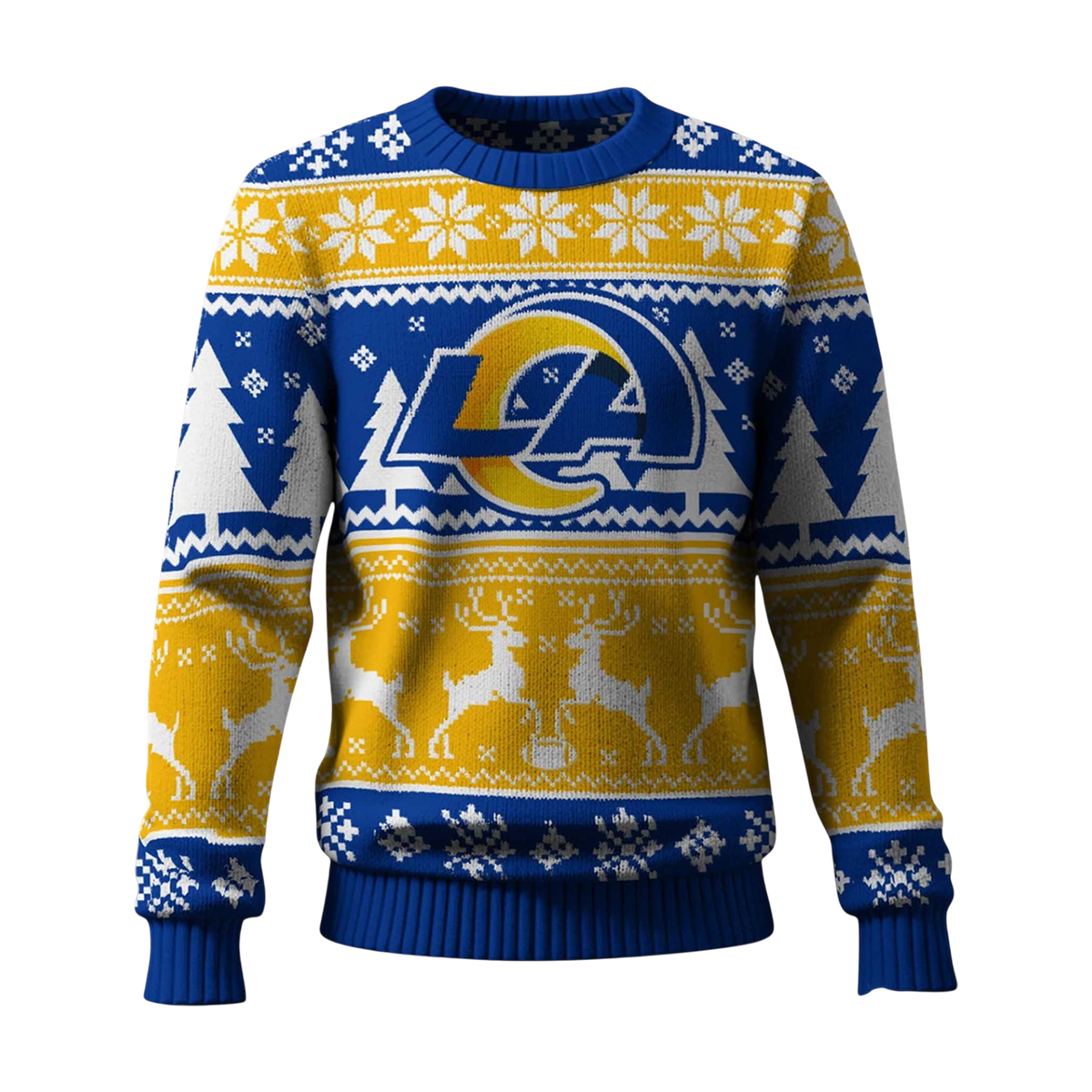 Rams Reindeer Football Christmas Ugly Sweater 1