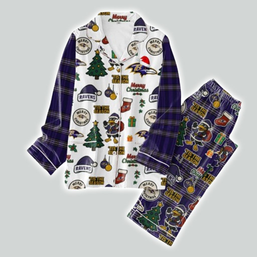 Ravens Football Christmas Pajamas Set