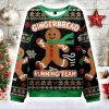 Running Gingerbread Man Christmas Ugly Sweater 1