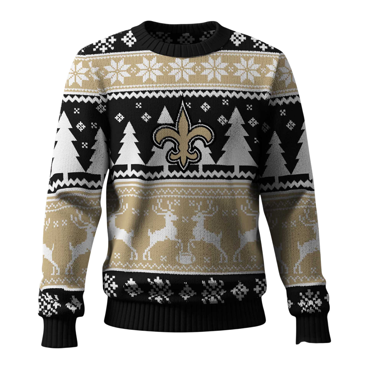 Saints Reindeer Football Christmas Ugly Sweater