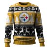 Steelers Reindeer Football Christmas Ugly Sweater 1