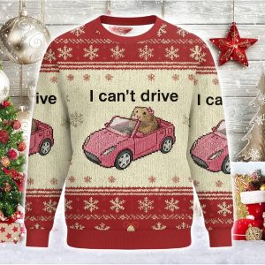I Can't Drive Funny Hamster Meme Ugly Sweater