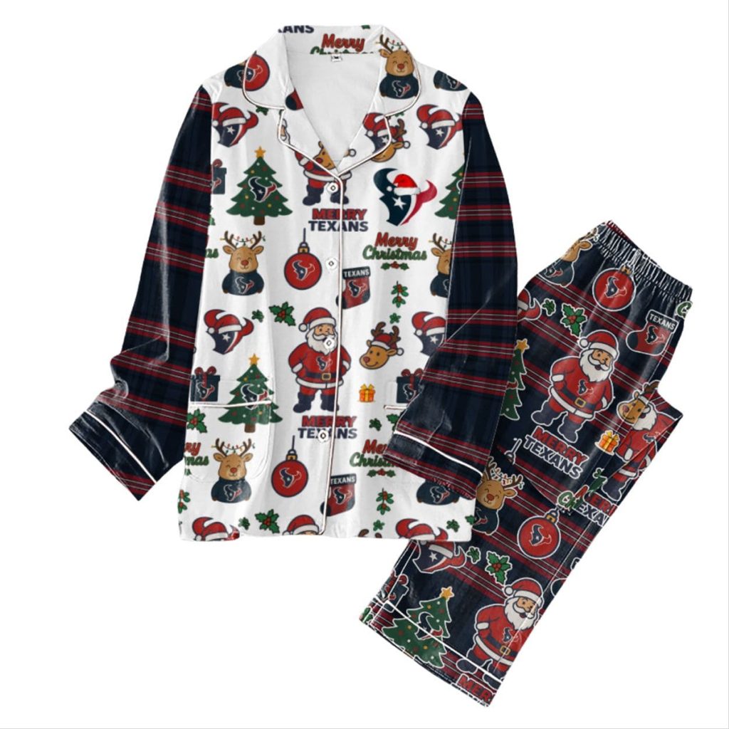 Texans Football Christmas Pajamas Set