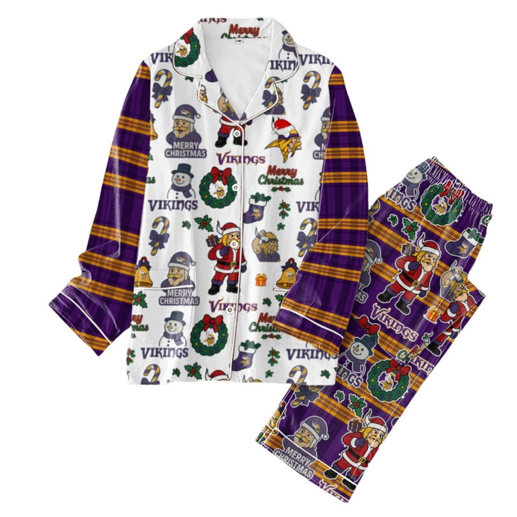 Vikings Football Christmas Pajamas Set