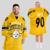 Watt 90 Pittsburgh Football Unisex Blanket Hoodie 1