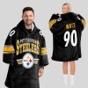 Watt 90 Pittsburgh Football Unisex Blanket Hoodie 2
