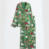 Womens Christmas In New York Satin Family Pajama Set 1