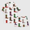 Womens Christmas Western Cowboy Boots Long Sleeve Family Pajama Set 1