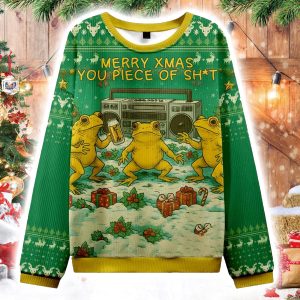 Froggy Xmas Mayhem No Rules Allowed Ugly Sweater