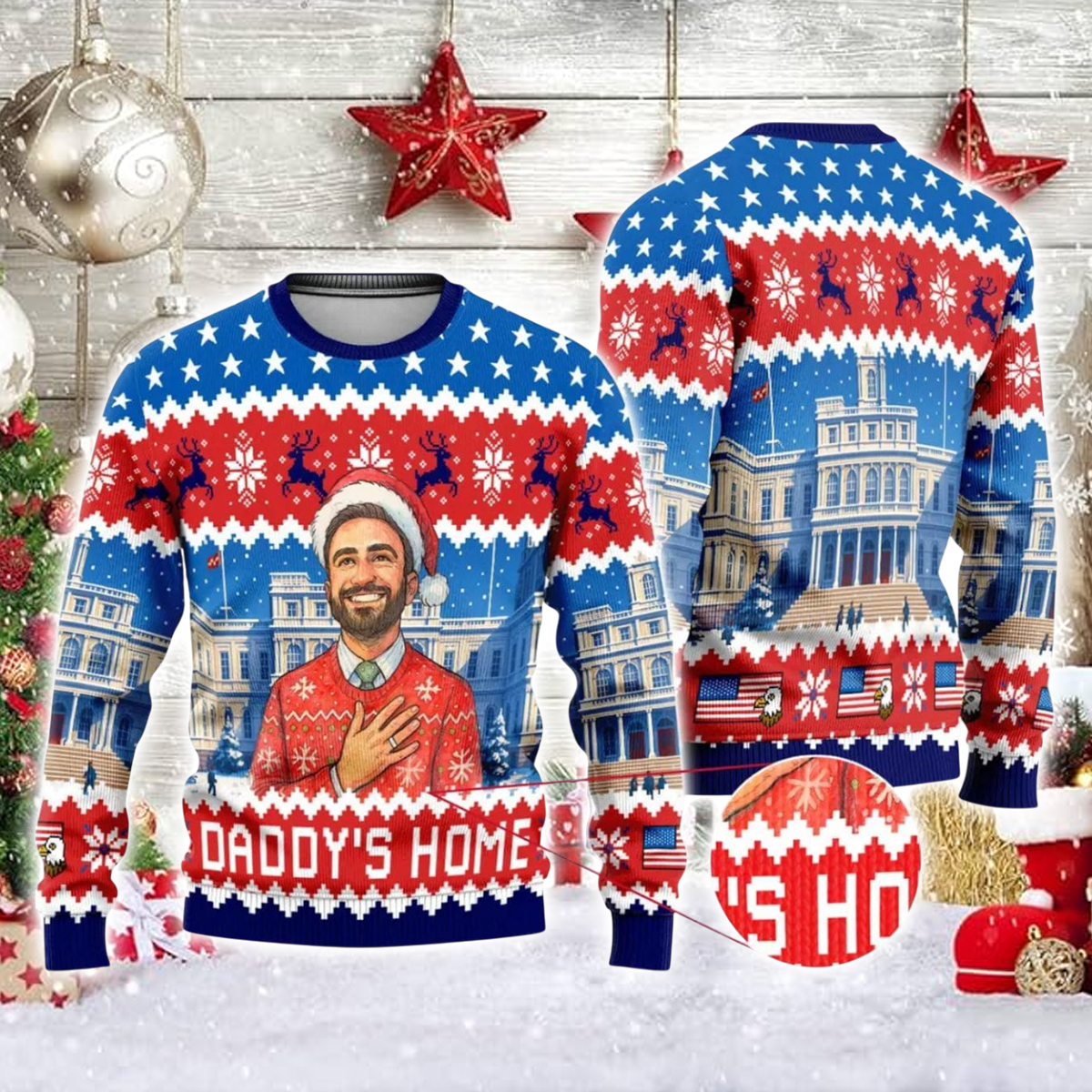 Zohran Mamdani Daddy's Home Ugly Sweater