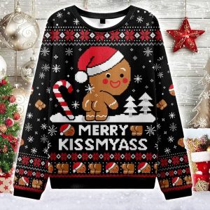 Kissing The Gingerbread Man's Butt Christmas Ugly Sweater
