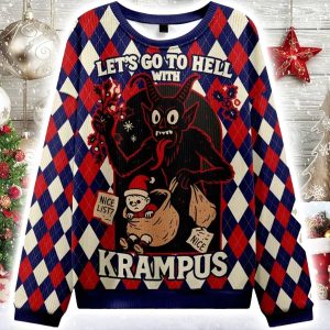 Krampus Grabs Children Christmas Ugly Sweater