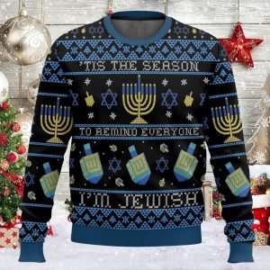 Jewish Hanukkah Ugly Christmas Sweater 1