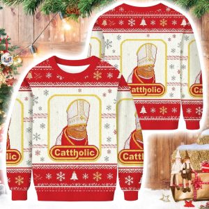 Cattholic Cat Funny Ugly Christmas Sweater