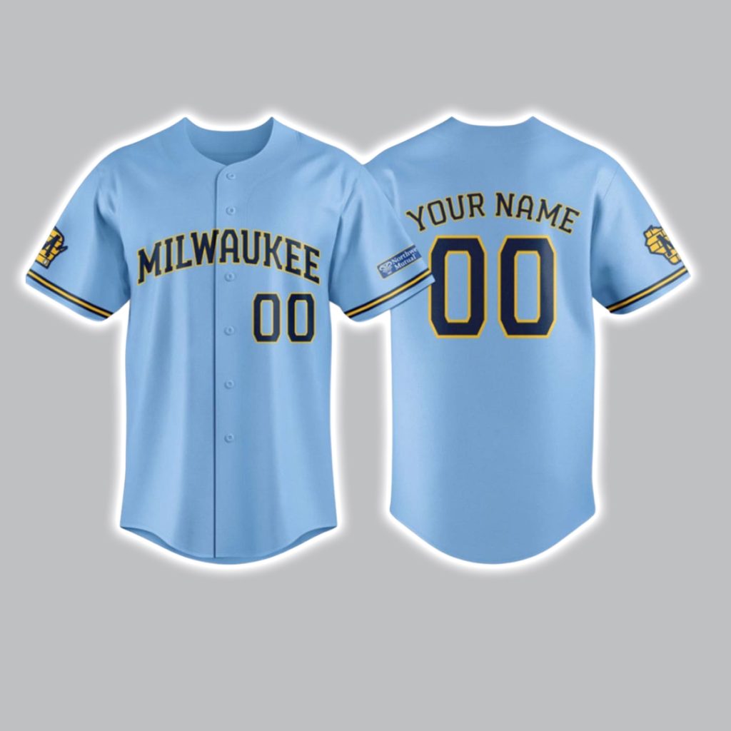 2026 Brewers Powder Blue Custom Jersey