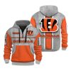 Bengals Personalization 3D Half zip Hoodie