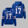 Bills Josh Allen 17 Waffle Hoodie 1