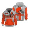 Browns Personalization 3D Half zip Hoodie