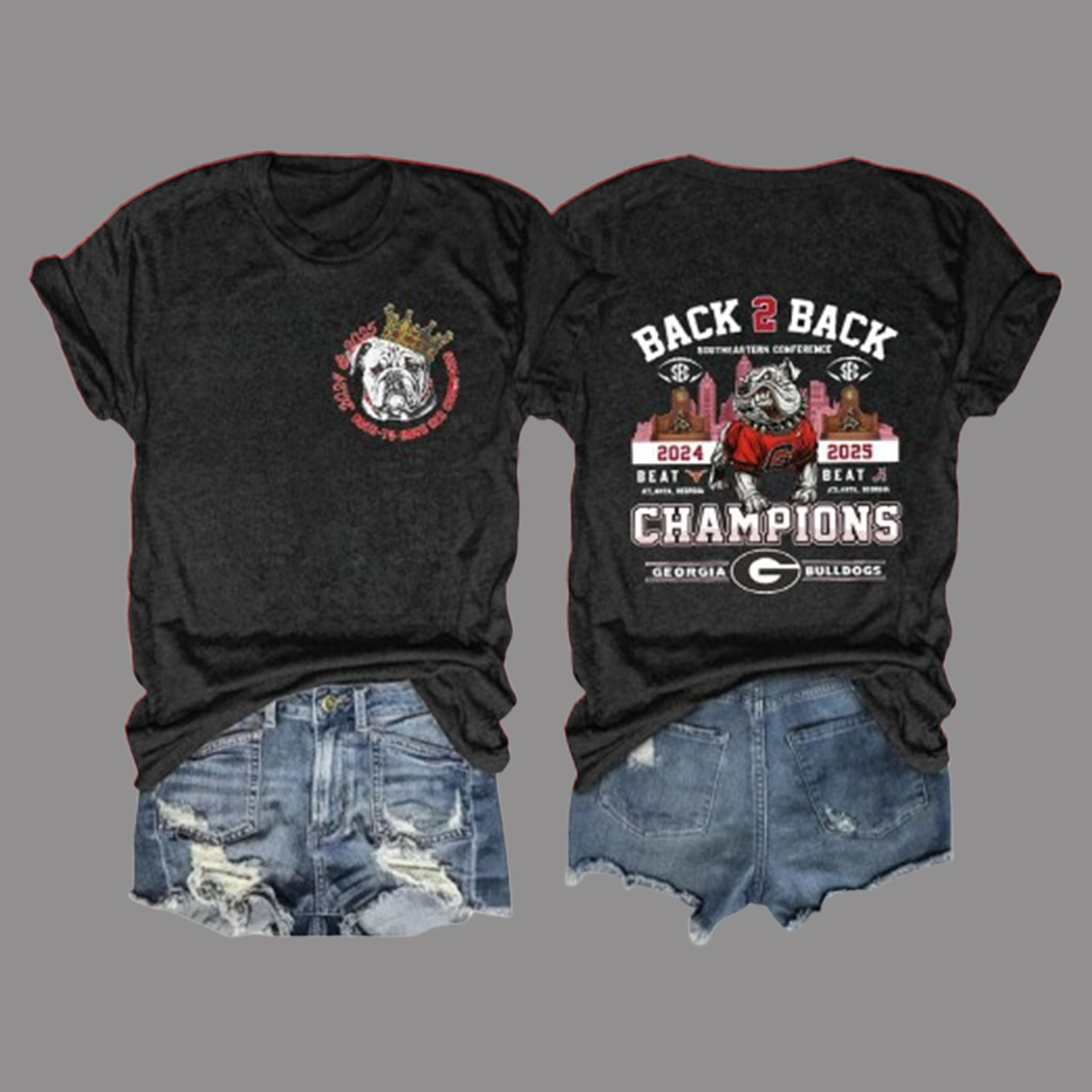 Bulldogs Back To Back SEC Champions 2024 2025 Two Sided Shirt
