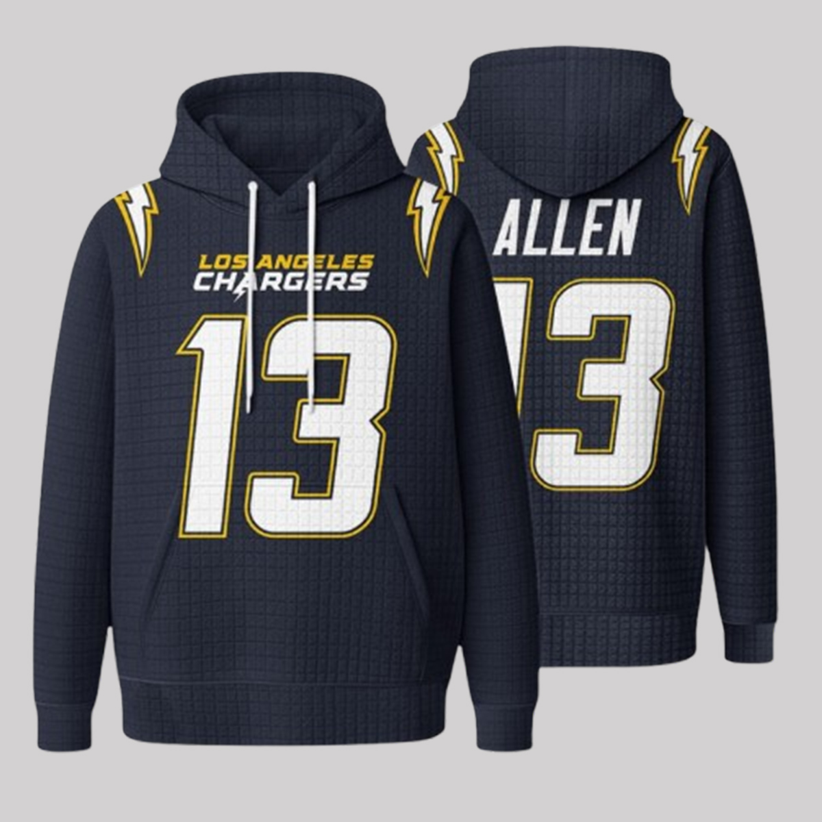 Chargers Allen 13 Waffle Hoodie 2