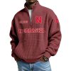 Cornhuskers Est 1890 Waffle Stand Collar Half Zip Sweatshirt 1