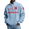 Cornhuskers Est 1890 Waffle Stand Collar Half Zip Sweatshirt
