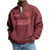 Cougars Est 1946 Waffle Stand Collar Half Zip Sweatshirt 1