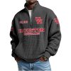 Cougars Est 1946 Waffle Stand Collar Half Zip Sweatshirt