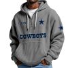 Cowboys EST 1960 Half Zip Waffle Hoodie 2