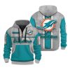 Dolphins Personalization 3D Half zip Hoodie