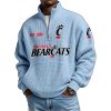 Est 1885 Bearcats Waffle Stand Collar Half Zip Sweatshirt