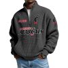 Est 1885 Bearcats Waffle Stand Collar Half Zip Sweatshirt 2