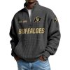 Est 1890 Buffaloes Waffle Stand Collar Half Zip Sweatshirt 1
