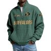 Est 1890 Buffaloes Waffle Stand Collar Half Zip Sweatshirt