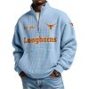 Est 1894 Longhorns Waffle Stand Collar Half Zip Sweatshirt