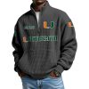 Est 1926 Hurricanes Waffle Stand Collar Half Zip Sweatshirt