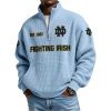 Fighting Irish Est 1887 Waffle Stand Collar Half Zip Sweatshirt 1