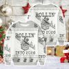 Funny Raccoon Rollin' Into 2026 Christmas Ugly Sweater
