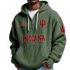 Indiana EST 1887 College Football Half Zip Waffle Hoodie 1