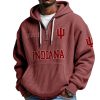 Indiana EST 1887 College Football Half Zip Waffle Hoodie 3
