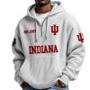 Indiana EST 1887 College Football Half Zip Waffle Hoodie 4