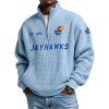 Jayhawks Est 1890 Waffle Stand Collar Half Zip Sweatshirt 1