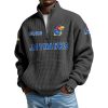 Jayhawks Est 1890 Waffle Stand Collar Half Zip Sweatshirt