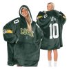 Jordan Love 10 Green Bay Football Unisex Blanket Hoodie