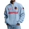 Louisville Est 1912 Waffle Stand Collar Half Zip Sweatshirt