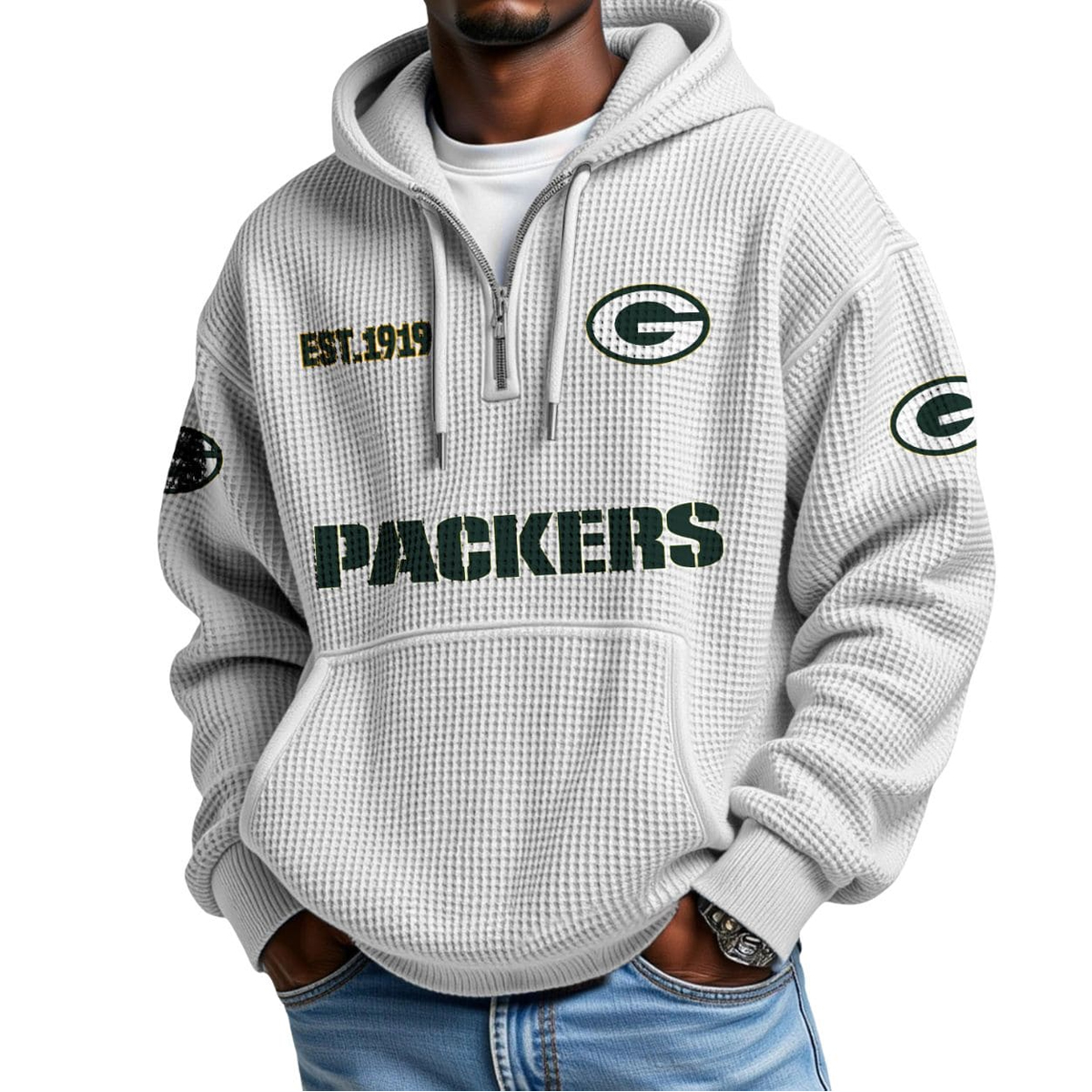 Packers EST 1919 Half Zip Waffle Hoodie 2