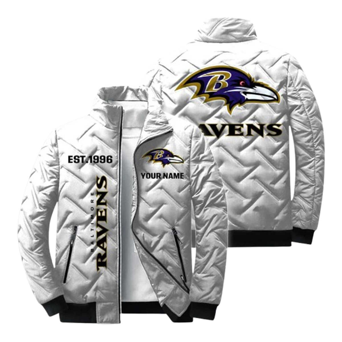 Ravens Est 1996 Winter Warm Quilted Jacket 2