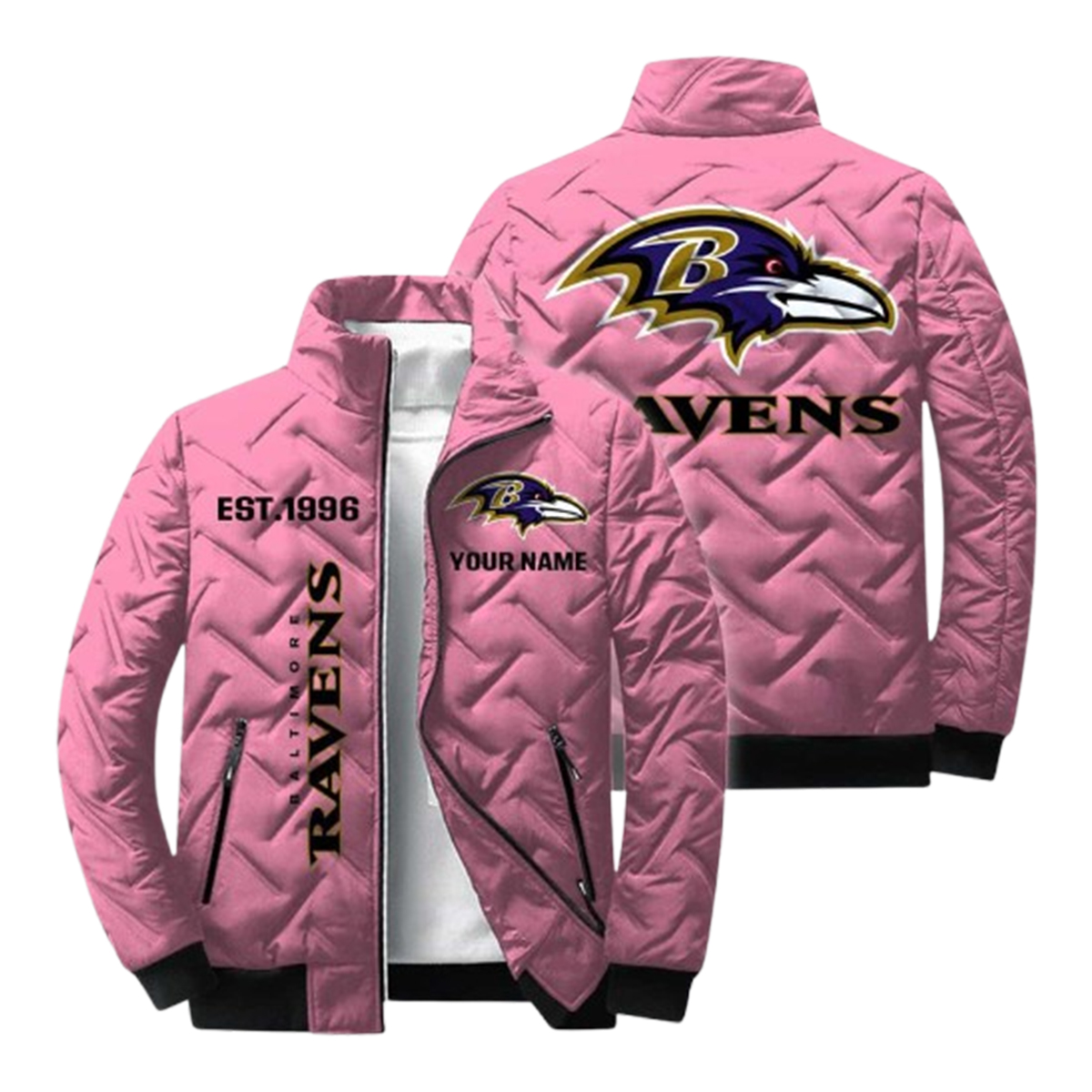 Ravens Est 1996 Winter Warm Quilted Jacket 3