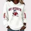 SC State Bulldogs Football Print Waffle Fabric Hoodie 1